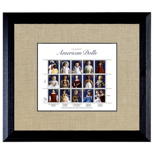 American Dolls Stamp Sheet in 16" x 14" Wood Frame